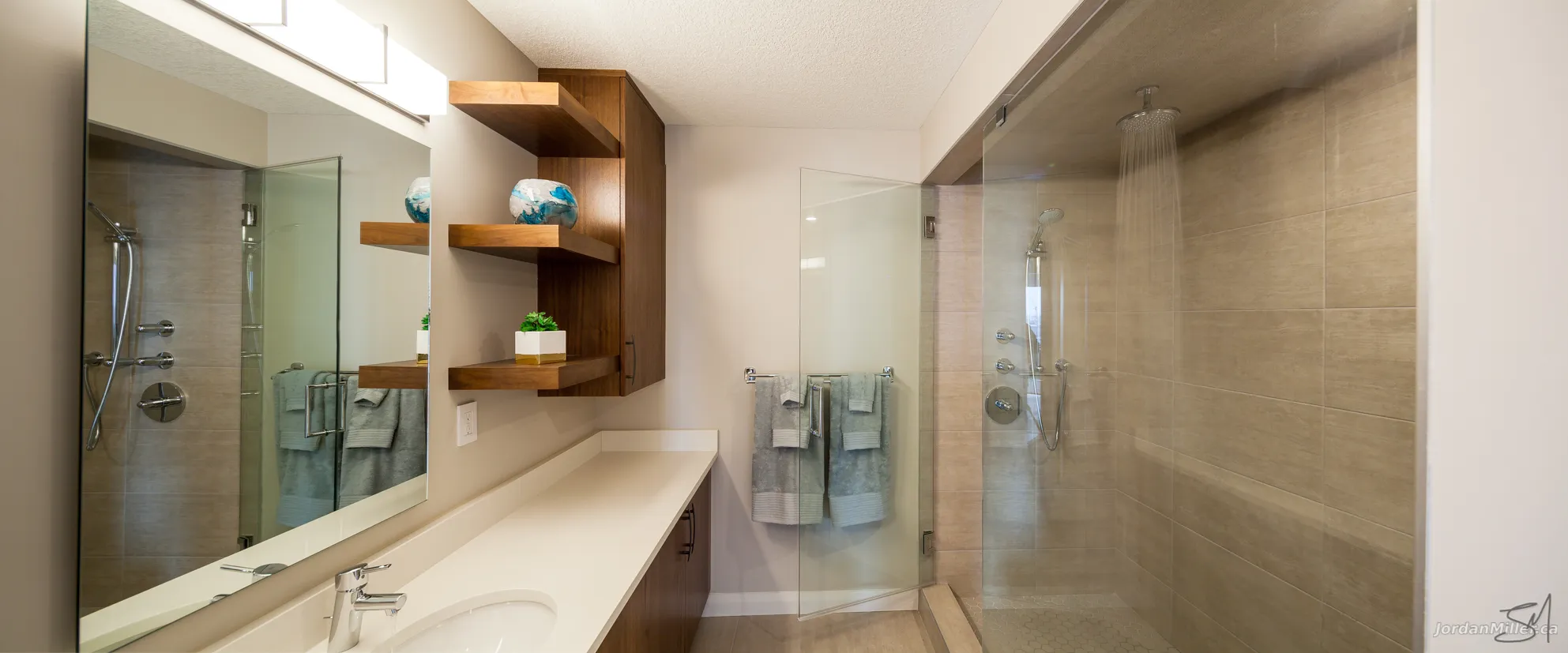 Master bathroom with heated tile floors